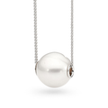 Sterling Silver White Round Pearl On Chain