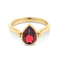 9ct Yellow Gold Bezel  Set Garnet Ring