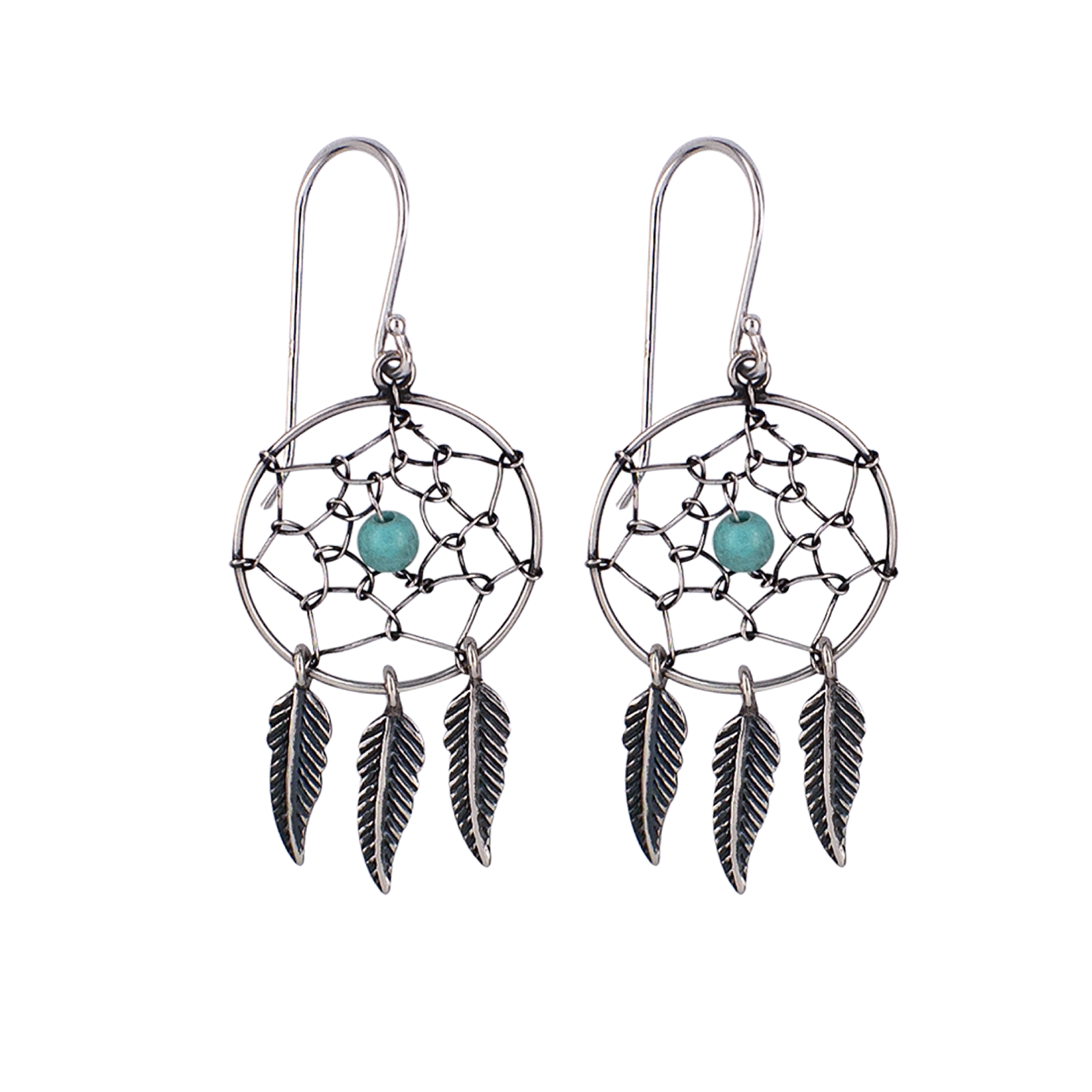 Sterling Silver Turquoise Dream Catcher Earrings My Jewellery Shop