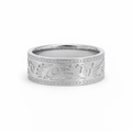 Stainless Steel Men's Embossed Wedding Ring