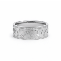 Stainless Steel Men's Embossed Wedding Ring