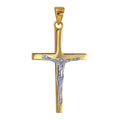 9ct Two Tone Crucifix Cross Pendant