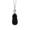 9ct White Gold Diamond & Black Onyx Pendant