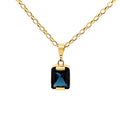 9ct Yellow Gold Rectangular London Blue Topaz Pendant