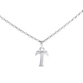 Sterling Silver Block Letter T Pendant
