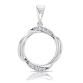 9ct White Gold Cross Over Pendant With Cubic Zirconia