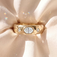 9ct Yellow Gold Oval Lab Grown Diamond Ring