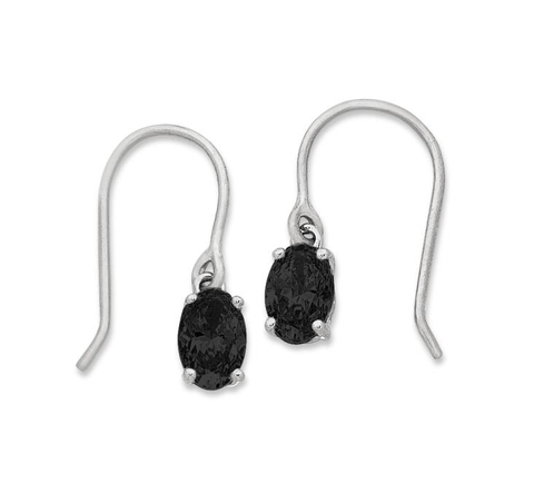 9ct White Gold Oval Sapphire Drop Earrings - alternate view