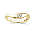9ct Yellow Gold Oval Lab Grown Diamond Wave Ring