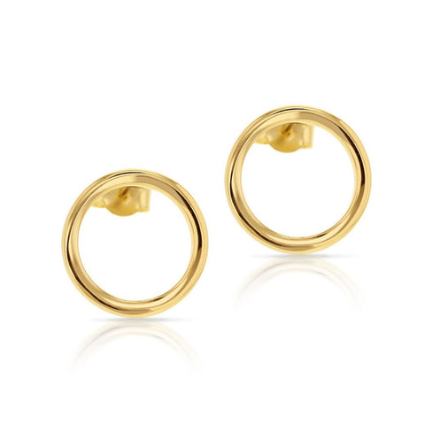 9ct Yellow Gold Open Circle Stud - alternate view