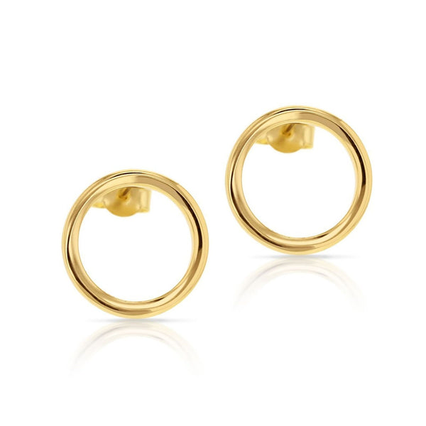 9ct Yellow Gold Open Circle Stud - alternate view