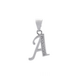 Sterling Silver Block Letter A With Cubic Zirconia