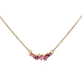 9ct Yellow Gold Multi Gem Stone And Diamond Necklace