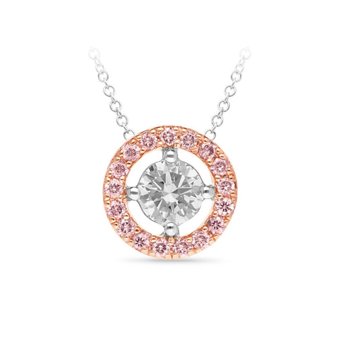 9ct Two Tone Australian Pink Diamond Necklace - alternate view