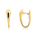 9ct Yellow Gold Oval Domed Huggie Earrings