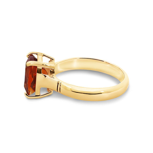 9ct Yellow Gold Cushion Cut Citrine Dress Ring - alternate view