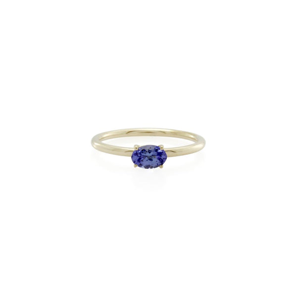 9ct Yellow Gold Tanzanite Stacker Ring - alternate view