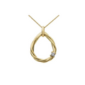 9ct Yellow Gold Diamond Tear Drop Twist Pendant