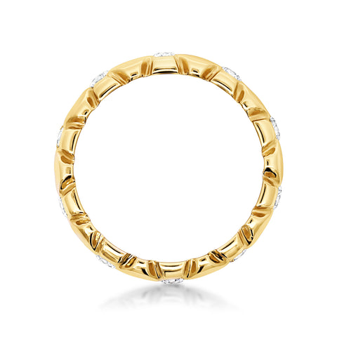 10ct Yellow Gold Lab Grown Diamond Stationed Link Dress Ring - alternate view