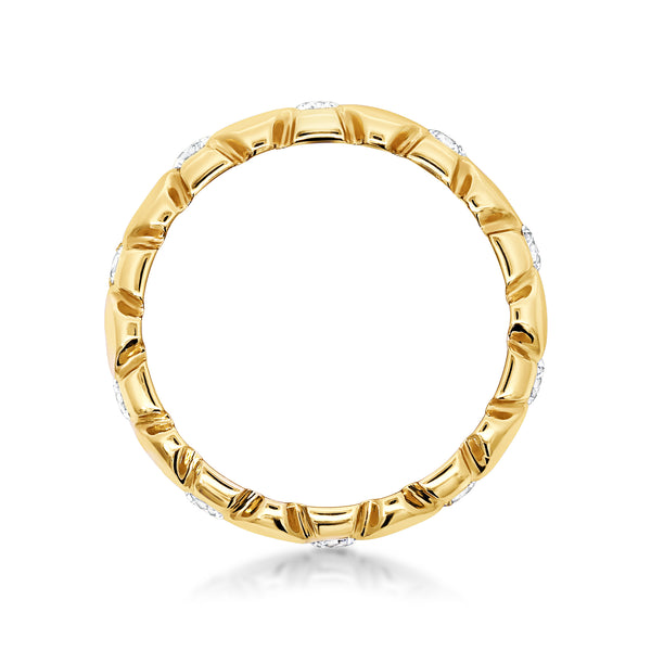 10ct Yellow Gold Lab Grown Diamond Stationed Link Dress Ring - alternate view