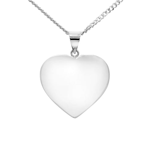 Sterling Silver Puff Heart Necklace - alternate view
