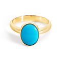 9ct Yellow Gold Oval Turquoise Ring