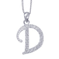 Sterling Silver Cubic Zirconia Letter D Necklace
