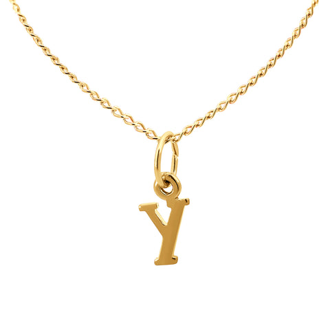 9ct Yellow Gold Block Initial Letter Y - alternate view