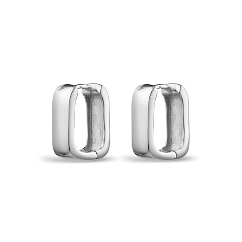 Sterling Silver Chunky Squared Hoop - alternate view