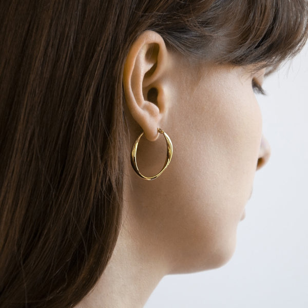 Najo Gold Plated Cinta Hoop Earrings - alternate view
