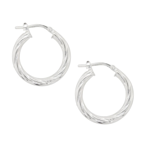 Sterling Silver Italian Hoops - alternate view