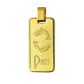 Pisces | 9ct Yellow Gold Rectangular Zodiac Pendant