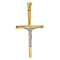 9ct Two Tone Crucifix Cross Pendant