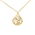 9ct Yellow Gold Aquarius Round Cut Out Zodiac