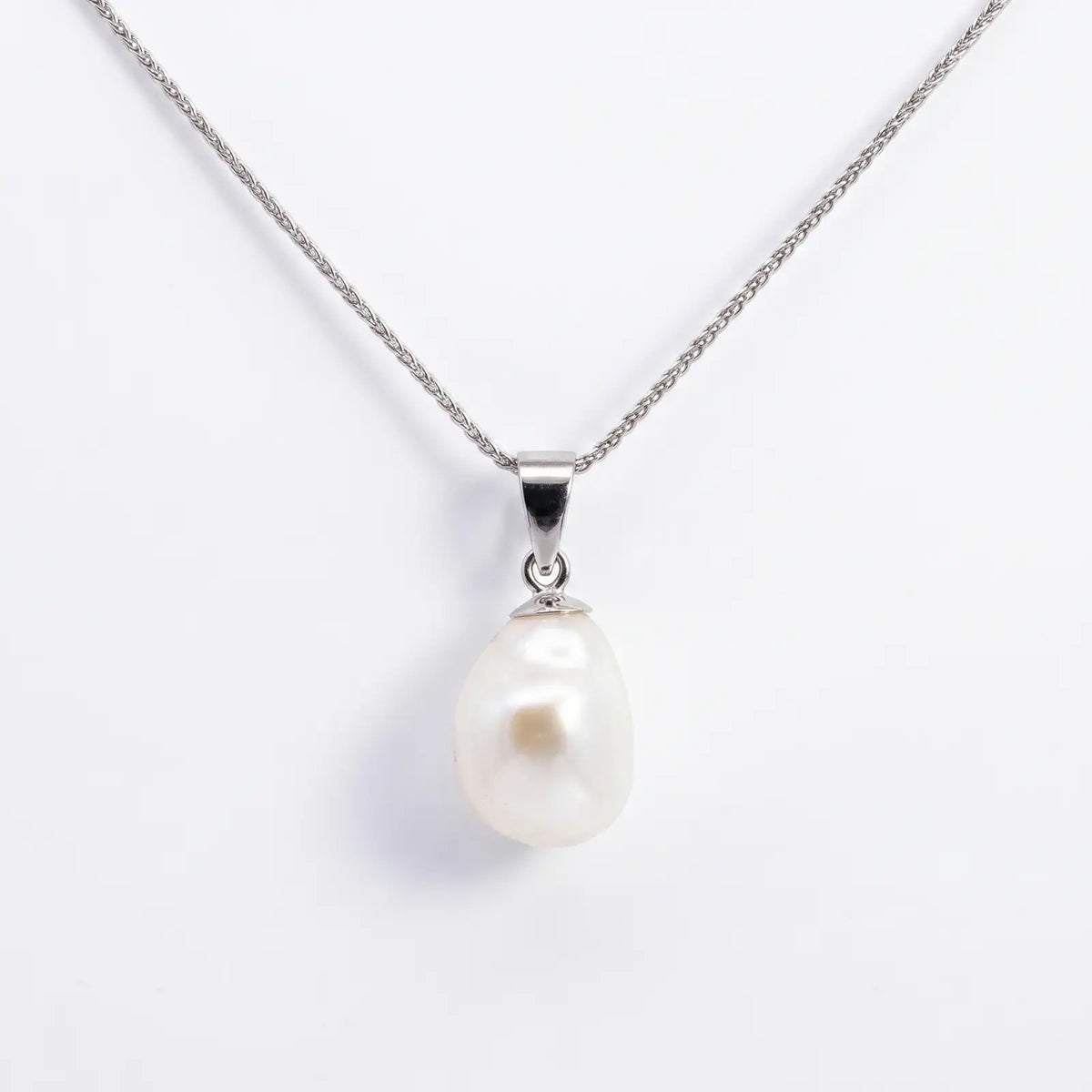 9ct White Gold Baroque Pearl Pendant