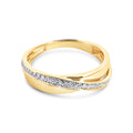 0.10ct Round Natural Diamond Crossover Ring