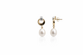 9ct Two Tone Freshwater Pearl Drop Earrings