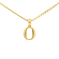 9ct Yellow Gold Diamond Set Block Initial Letter O