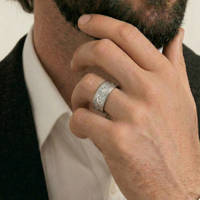 Stainless Steel Men's Embossed Wedding Ring