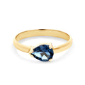 9ct Yellow Gold Pear Shape London Blue Topaz Ring