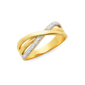 0.075ct Round Natural Diamond Crossover Ring