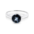 Sterling Silver Round London Blue Topaz Ring