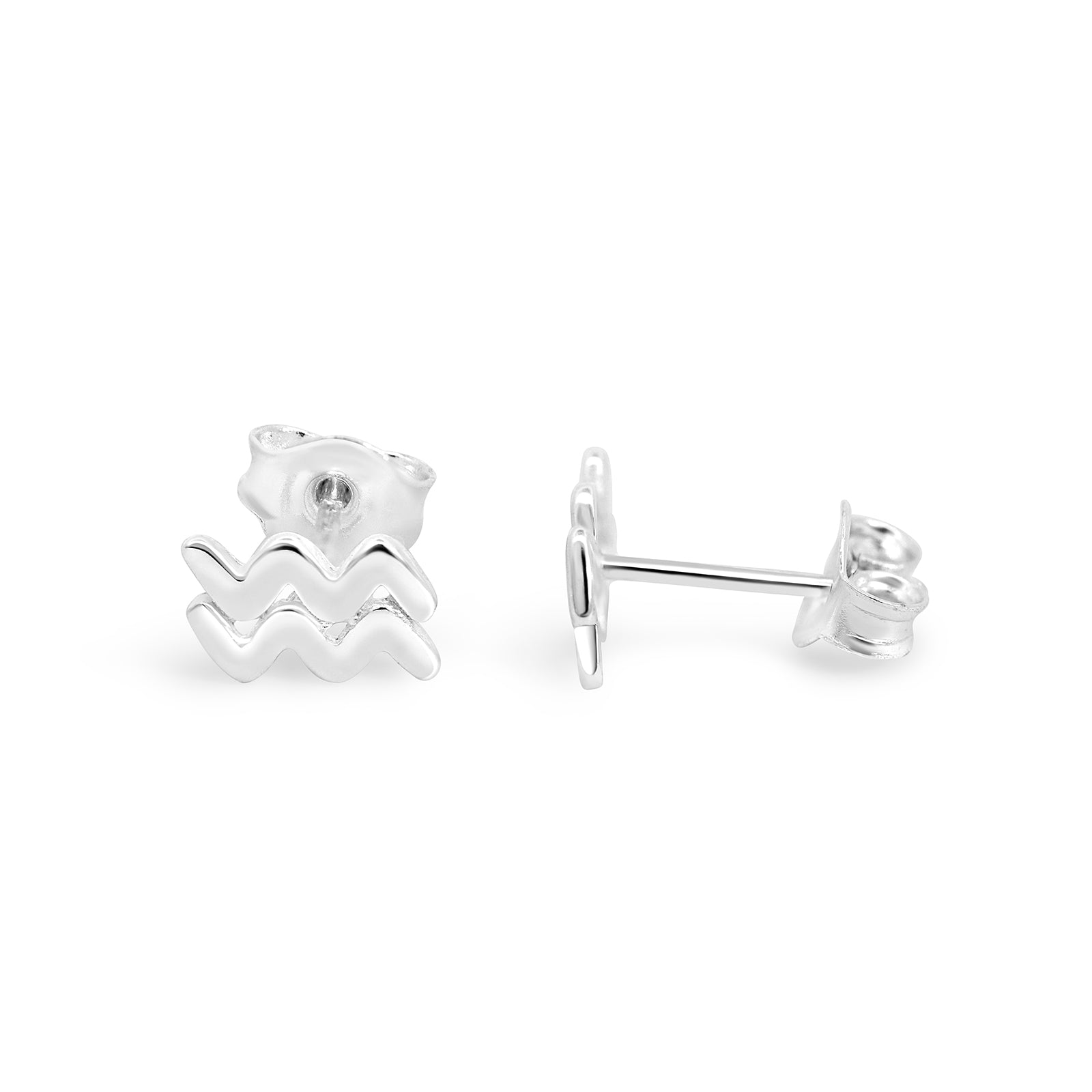 My Jewellery Outlet Sterling Silver Aquarius Zodiac Stud Earrings