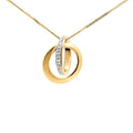 9ct Yellow Gold Interlocking Circle Diamond Set Pendant