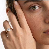 1.05ct Round Lab Grown Diamond Engagement Ring With Hidden Halo