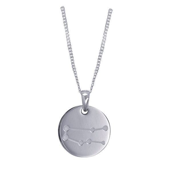 Sterling Silver Gemini Constellation And Zodiac Necklace - alternate view
