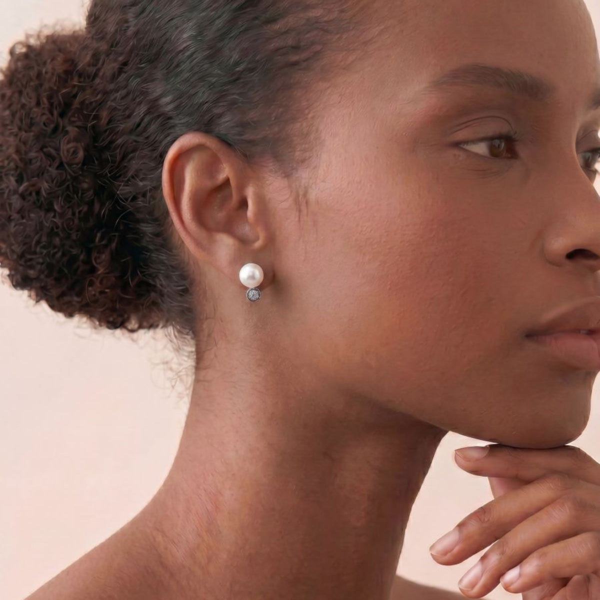 9ct White Gold Pearl And Diamond Earrings
