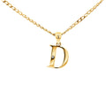 9ct Yellow Gold Diamond Set Block Initial Letter D