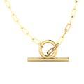 Gold Vermeil 22ct Paperclip Chain With T Bar