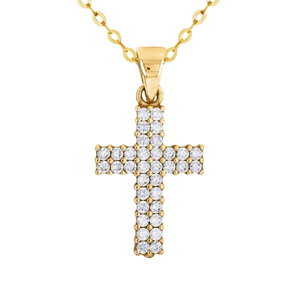 9ct Yellow Gold Cubic Zirconia Cross - alternate view